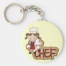 White Girl Chef T-shirts and Gifts Key Chain