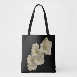 White Gladiola Garden Flower Floral Tote Bag