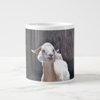 White goat extra large mugs