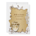 White gold country engagement wedding personalized announcements