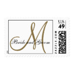 White Gold Monogram Wedding Postage