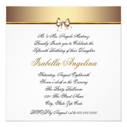 White Gold Photo Quinceanera Invitations