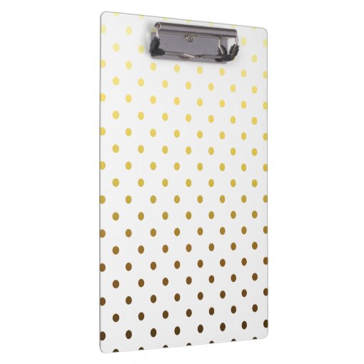 White Gold Polka Dot Clipboard Zazzle