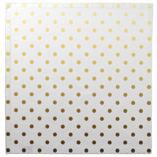 Gold  White Polka Dot Pattern Cloth Napkins