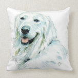 White Golden Retriever Pillow
