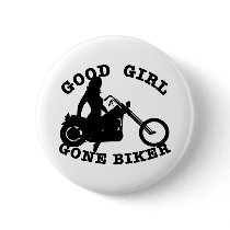 White Good Girl Biker Pin