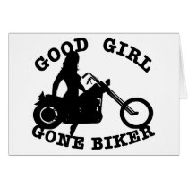 White Good Girl Biker Cards