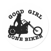 White Good Girl Biker stickers by WhiteTiger_LLC White Good Girl Biker stickers