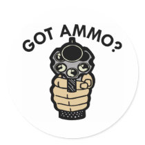 White Got Ammo Pistol stickers