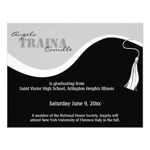 White Graduation Horizontal Photo Invitation