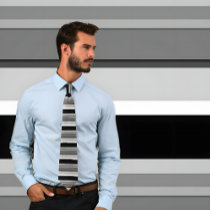 White, Gray and Black Tie (Horizontal Stripes) by strictlyties White, Gray and Black Tie (Horizontal Stripes)