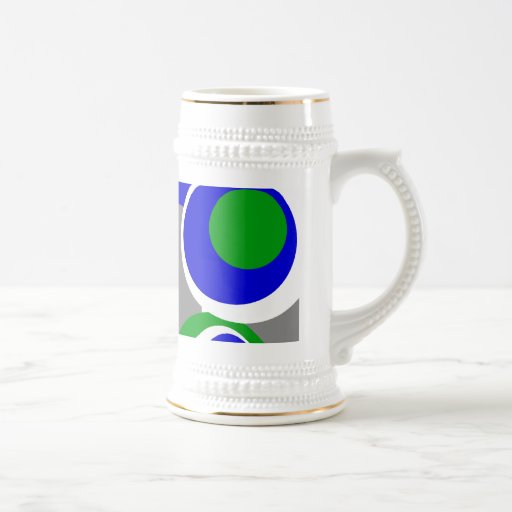 white green blue Gray Stripes Coffee Mugs