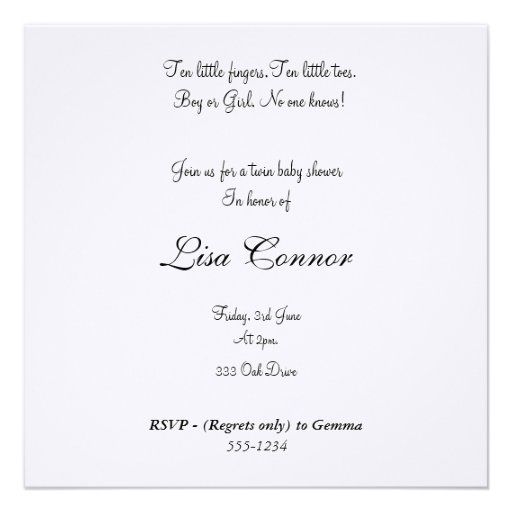 White & Green linen Damask baby shower invite
