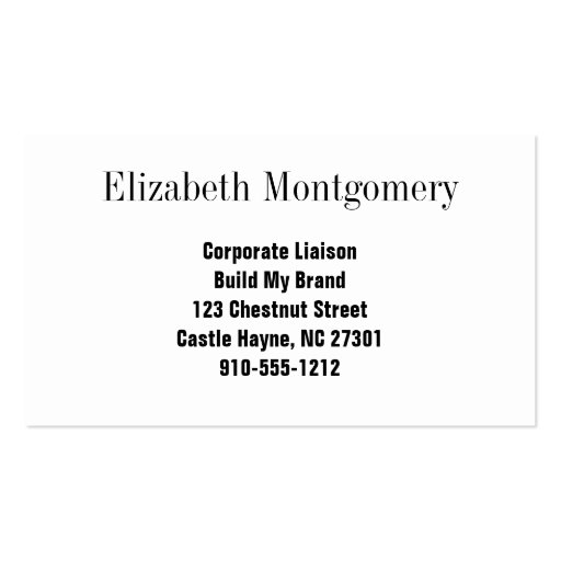 White & Grey Striped Professional Business Card (back side)