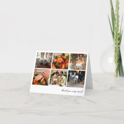 White grid collage 6 photos memories thank you greeting cards