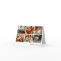 White grid collage 6 photos memories thank you card