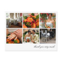 White grid collage 6 photos memories thank you postcard