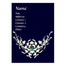 WHITE GRIFFINS AQUAMARINE MONOGRAM blue Business Card Templates