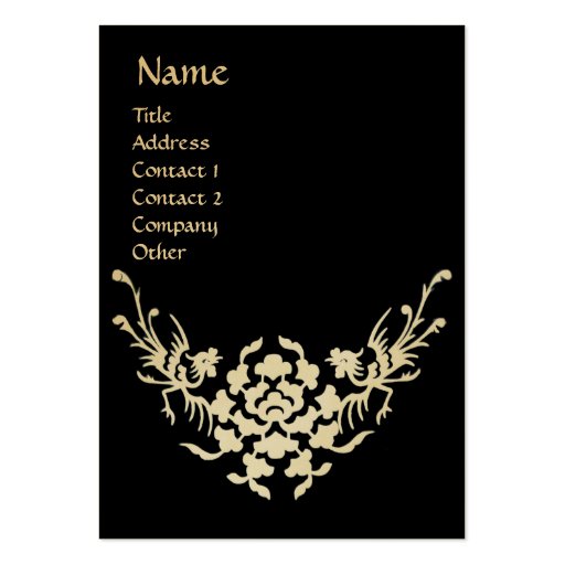 WHITE GRIFFINS MONOGRAM  black and gold metallic Business Cards (front side)