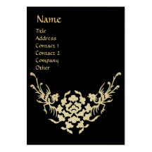 WHITE GRIFFINS MONOGRAM  black and gold metallic Business Cards