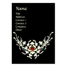 WHITE GRIFFINS RED RUBY MONOGRAM black Business Cards