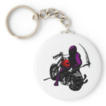 White Grim Reaper Biker Key Chain