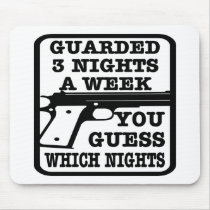 White Guarded 3 Nights Week mousepads
