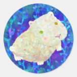 white guinea pig round sticker