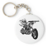 White Gun Shooting Biker keychains
