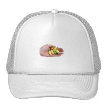 White Habanero Hot Peppers and Hand Photograp Mesh Hats