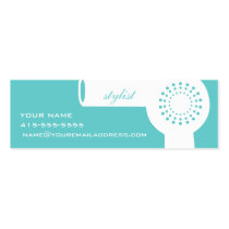 White Hairdryer & Teal Stylist Card business cards