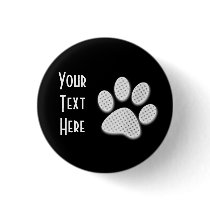 White Halftone Paw Print Buttons