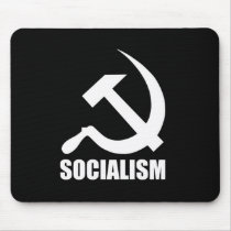 White Hammer & Sickle PC mousepads