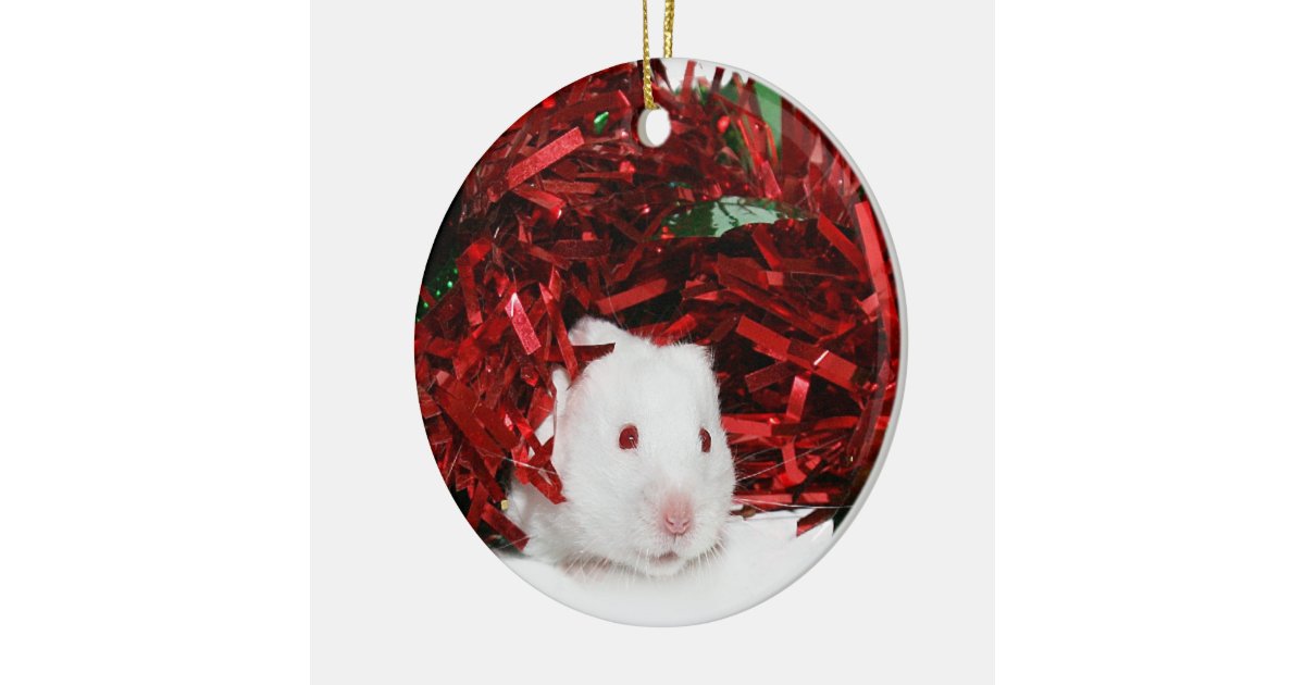 white hamster christmas ceramic ornament zazzle white hamster christmas ceramic ornament zazzle