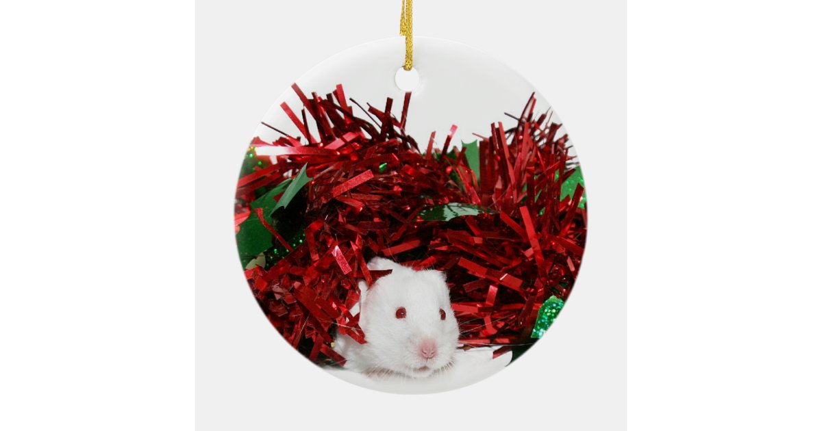 white hamster christmas ceramic ornament zazzle white hamster christmas ceramic ornament zazzle