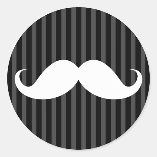 white handlebar mustache on gray black stripes classic white handlebar mustache on gray black stripes classic