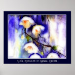 white hanging flowers print
