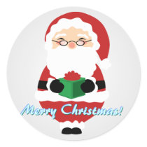 White Happy Santa Stickers by Customizables White Happy Santa Stickers