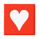 White heart on red - Magnet