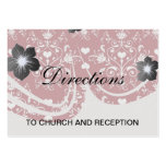 white heart on red romantic love damask business cards