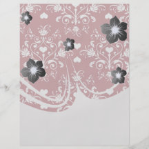 white heart on red romantic love damask custom flyer