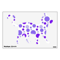 White Hearts on Purple Wall Stickers