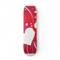 White Hearts Red Whimsy Skateboard