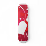 White Hearts Red Whimsy Skateboard
