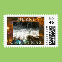 White Heron-Merry Christmas stamps