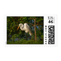White Heron Stamp