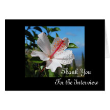 White Hibiscus Interview Thank You Card