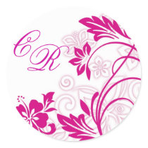 white hibiscus swirls ~ sticker (initial) by PEARLelegance white hibiscus swirls ~ sticker (initial)