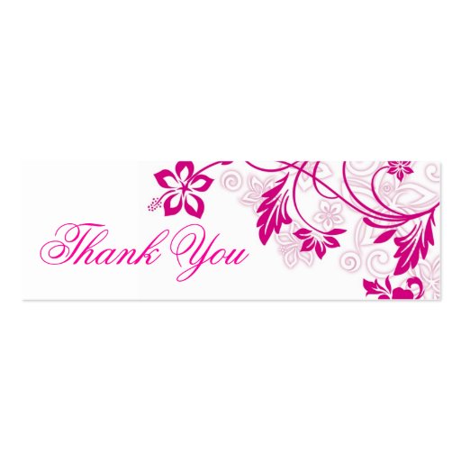 white hibiscus swirls ~ thank you tag business cards