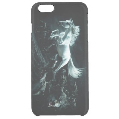 White Horse and The Attack of Wild Wolves Clear iPhone 6 Plus Case